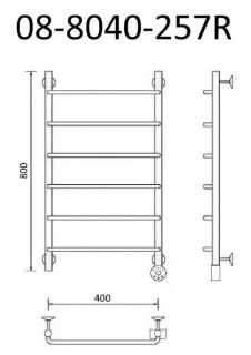 Полотенцесушитель электрический Маргроид В8 Р80*40 хром 08-8040-257R